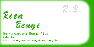 rita benyi business card